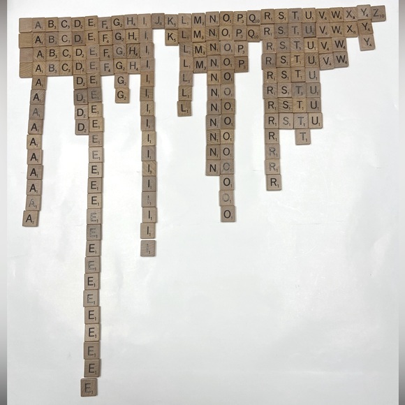 *Vintage* Scrabble Wooden Tiles Letters Lot of 184 (replacement parts) - Picture 3 of 3